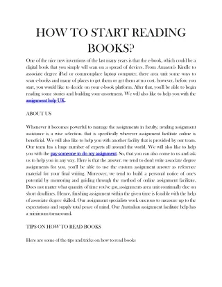 HOW TO START READING BOOKS