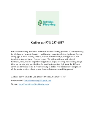 call us at 970 237 6857