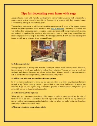 tips for decorating your home with rugs