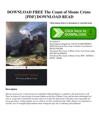 DOWNLOAD FREE The Count of Monte Cristo [PDF] DOWNLOAD READ