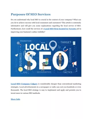 purposes of seo services do you understand