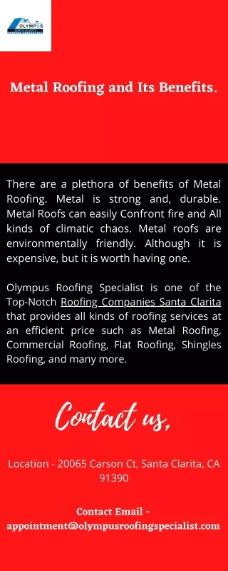 Benefits Of Metal Roofing