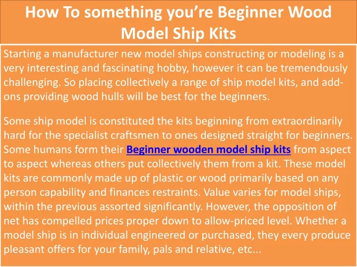 how to something you re beginner wood model ship kits