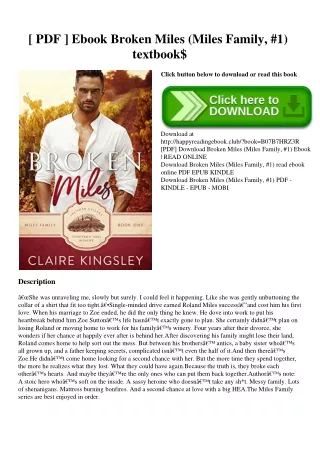 [ PDF ] Ebook Broken Miles (Miles Family  #1) textbook$