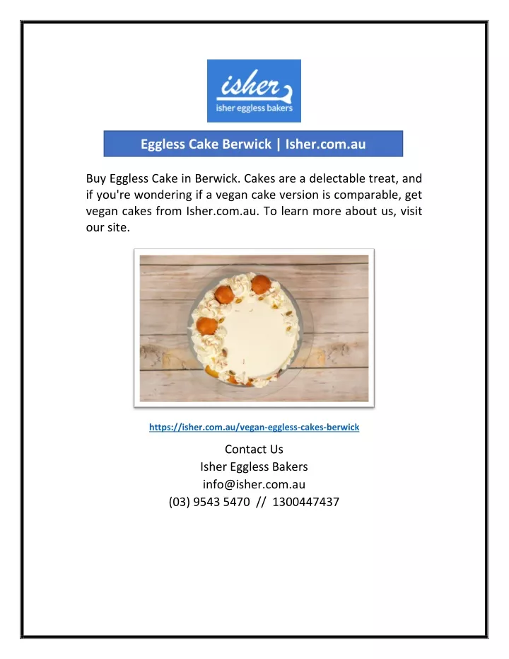 eggless cake berwick isher com au