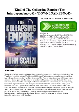 {Kindle} The Collapsing Empire (The Interdependency  #1) ^DOWNLOAD EBOOK^