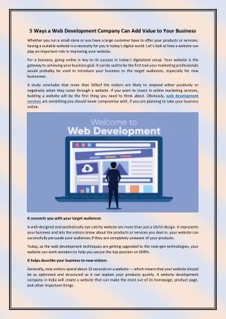 5 ways a web development company can add value