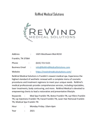 ReWind Medical Solutions