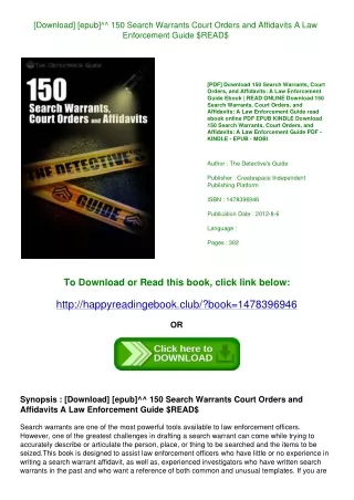 [Download] [epub]^^ 150 Search Warrants  Court Orders  and Affidavits A Law Enforcement Guide $READ$