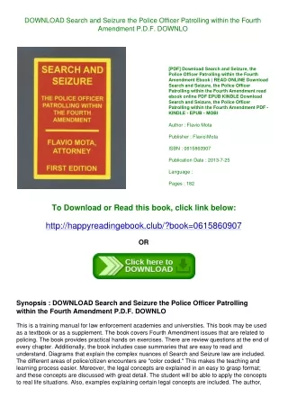 DOWNLOAD Search and Seizure  the Police Officer Patrolling within the Fourth Amendment P.D.F. DOWNLO