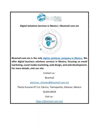 Digital Solutions Services in Mexico | Bluemail.com.mx