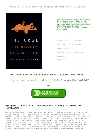 #^R.E.A.D.^ The Urge Our History of Addiction [DOWNLOAD]