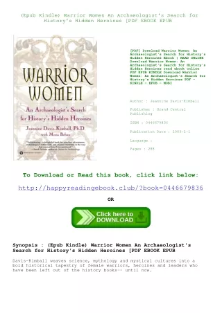 (Epub Kindle) Warrior Women An Archaeologist's Search for History's Hidden Heroines [PDF EBOOK EPUB