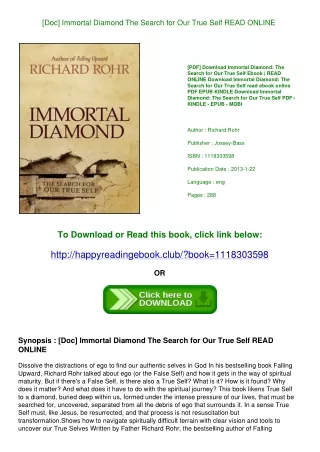 [Doc] Immortal Diamond The Search for Our True Self READ ONLINE