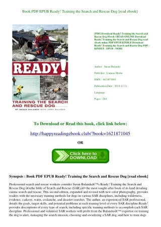 Book PDF EPUB Ready! Training the Search and Rescue Dog [read ebook]