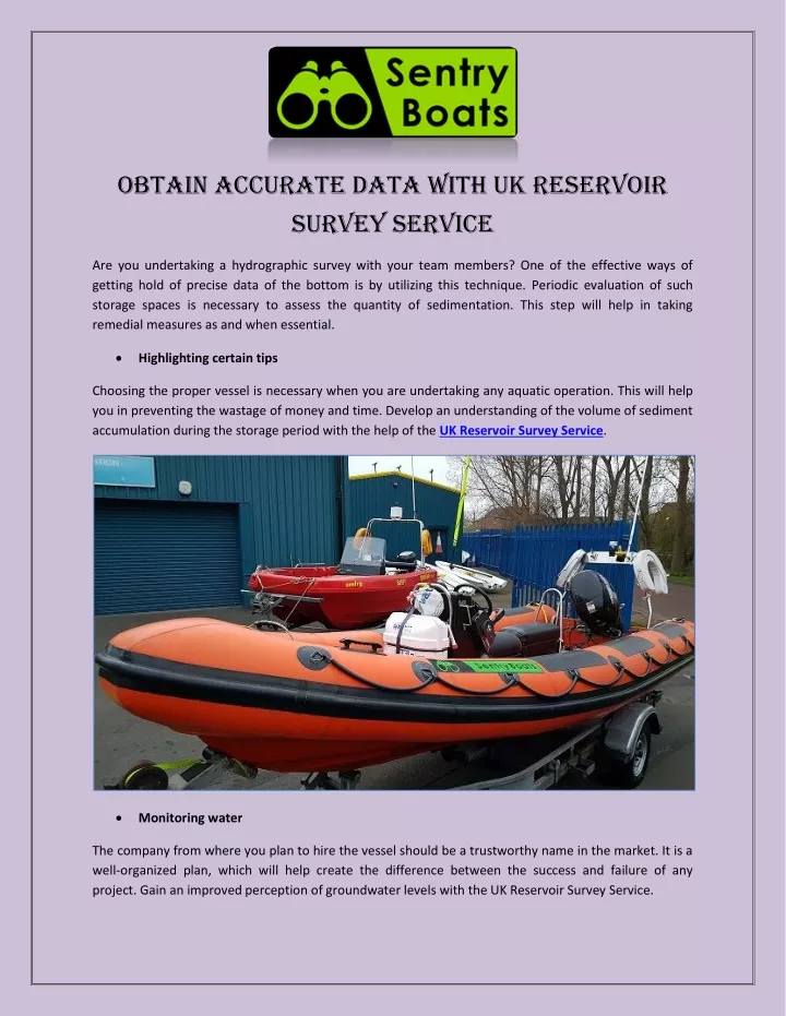 obtain accurate data with uk reservoir survey