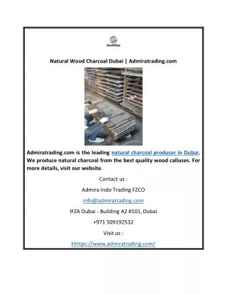 Natural Wood Charcoal Dubai | Admiratrading.com