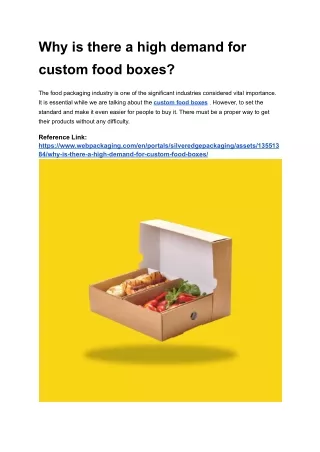 Why is there a high demand for custom food boxes_