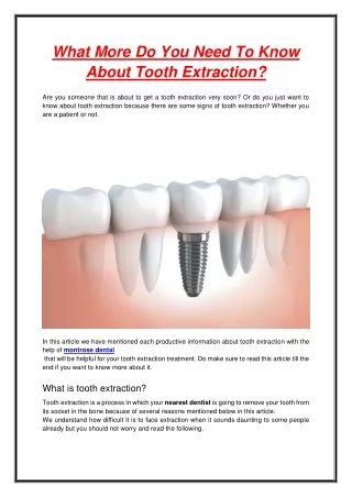 what more do you need to know about tooth