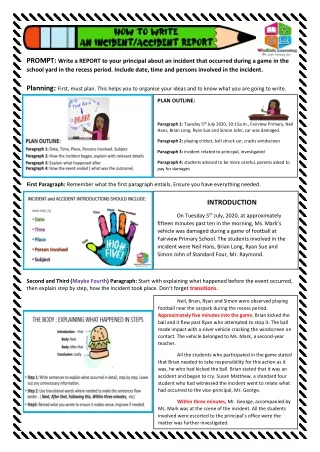 prompt write a report to your principal about