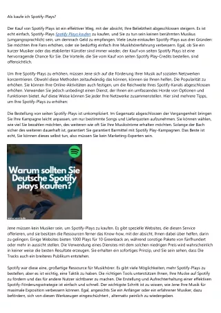 als kaufe ich spotify plays