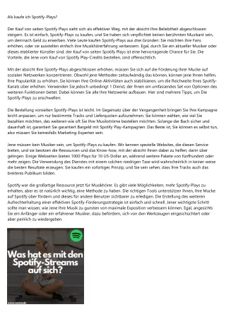 als kaufe ich spotify plays