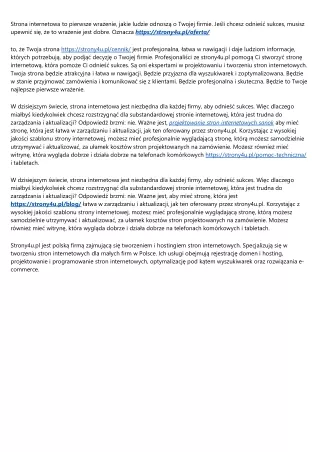 Podstawowe reguły w temaciepozycjonowanie stron sanok