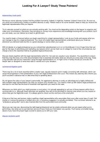 Seeking A Lawyer? Read These Guidelines!