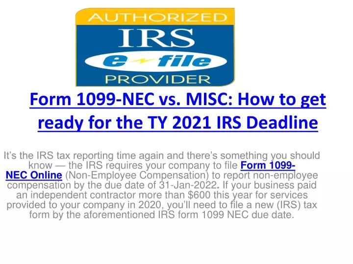 form 1099 nec vs misc how to get ready for the ty 2021 irs deadline