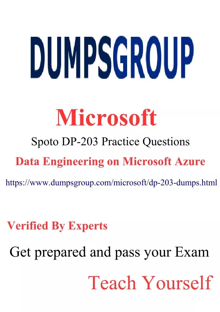 microsoft spoto dp 203 practice questions