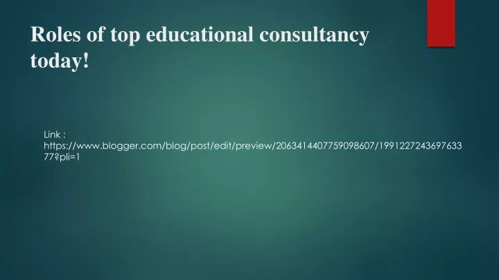 roles of top educational consultancy today
