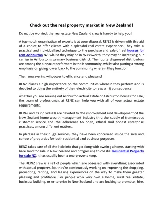 Check out the real property market in New Zealand!