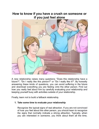 How to know if you have a crush on someone or if you just feel alone