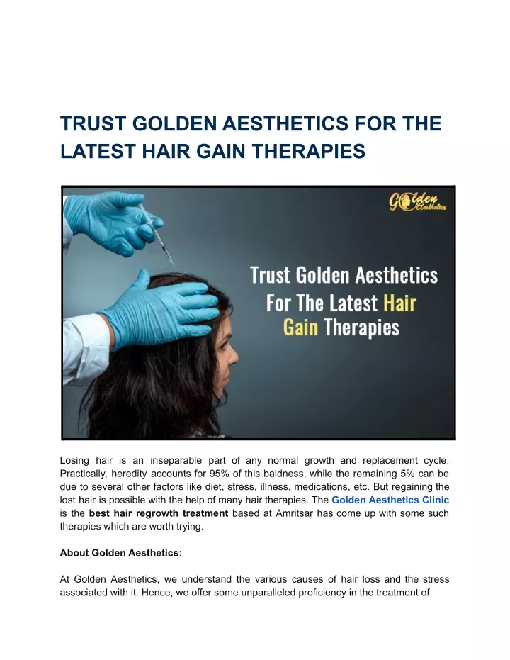 trust golden aesthetics for the latest hair gain