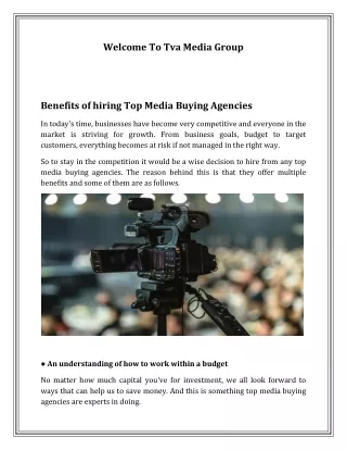 Benefits of hiring Top Media Buying Agencies