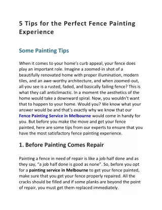 Fence Painting Service in Melbourne