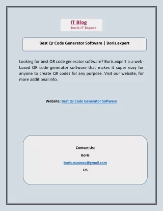 Best Qr Code Generator Software | Boris.expert