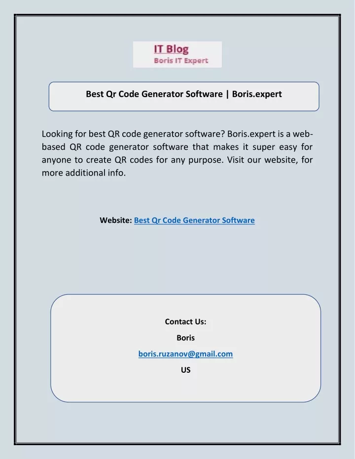 best qr code generator software boris expert