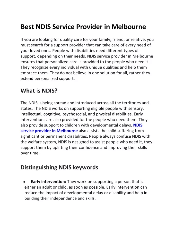 best ndis service provider in melbourne