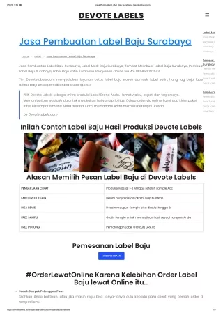 Jasa Pembuatan Label Baju Surabaya - Devotelabels.com