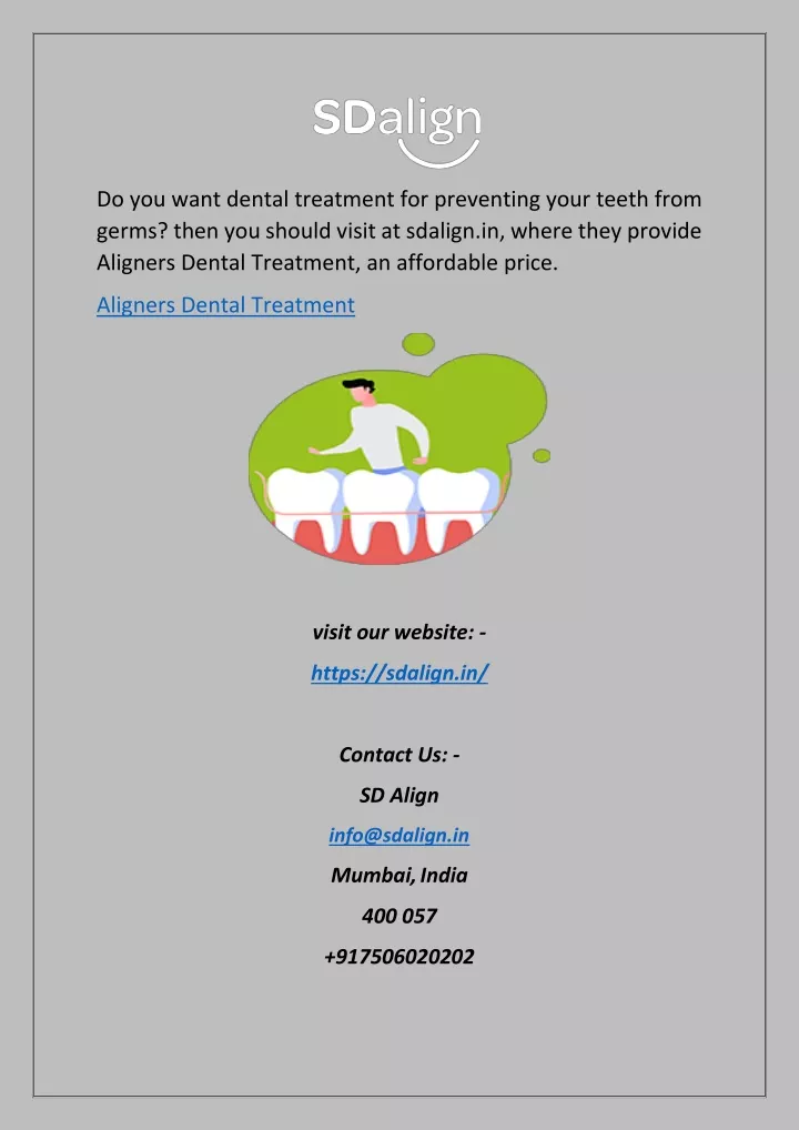 do you want dental treatment for preventing your