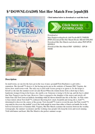 $^DOWNLOAD#$ Met Her Match Free [epub]$$