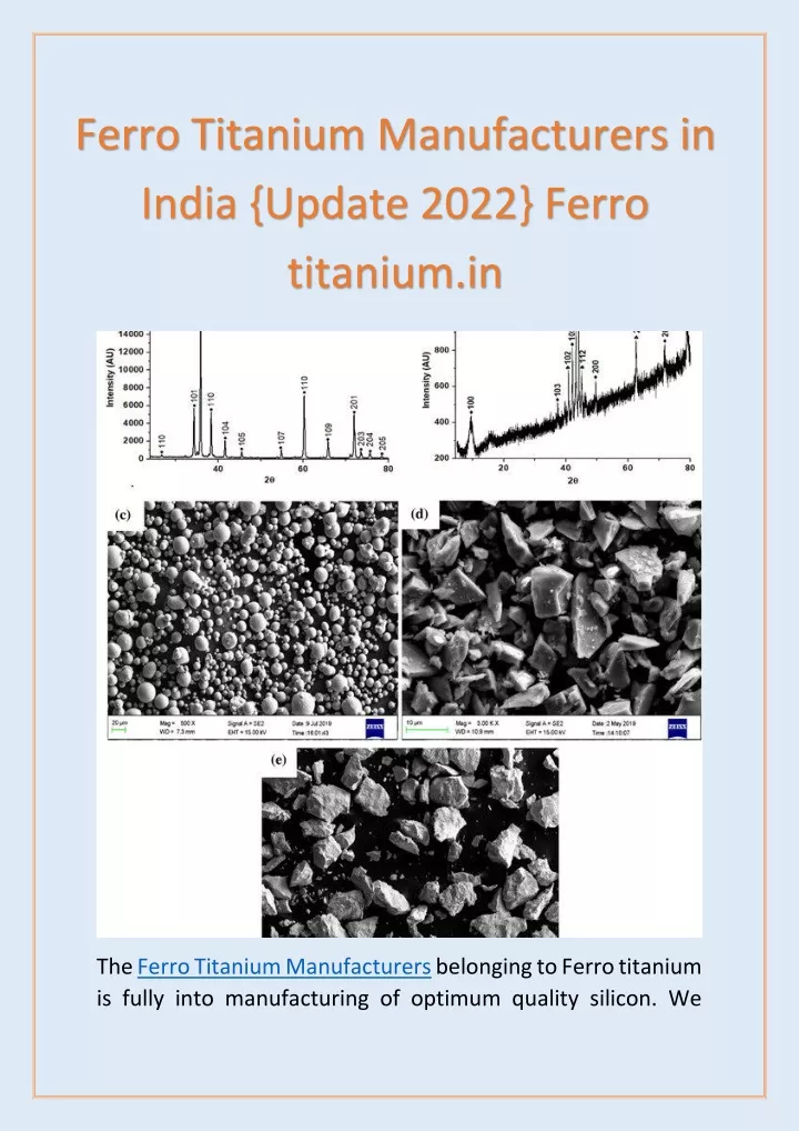 ferro titanium manufacturers in india update 2022