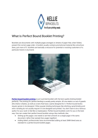 What Is Perfect Bound Booklet Printing ?
