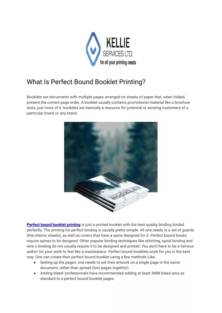 what is perfect bound booklet printing