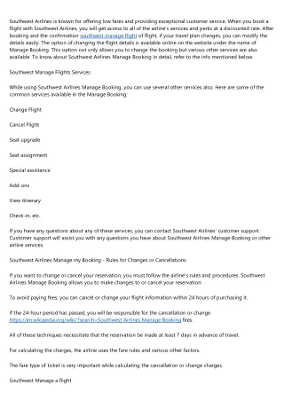 southwest airlines is known for offering