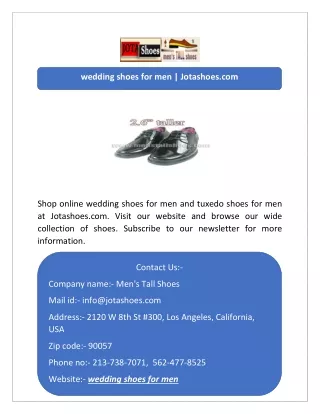 wedding shoes for men | Jotashoes.com