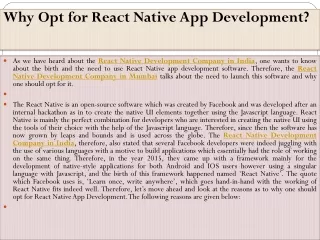 React Native Development Company in India