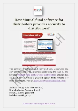 how mutual fund software for distributors
