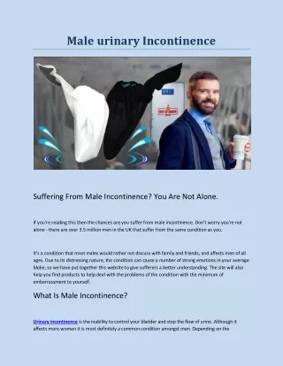Male urinary Incontinence